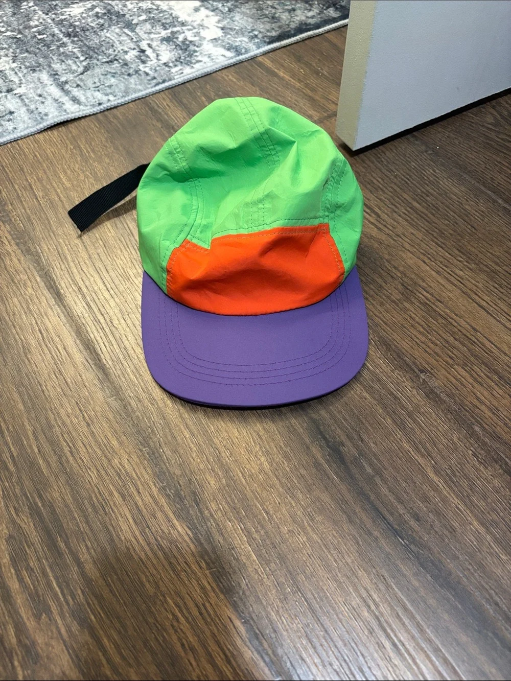 Colorblock Camp Cap in Neon Green, Orange & Purple